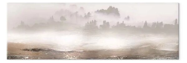 Quadro contemporaneo Paesaggio nebbioso - natura astratta in tonalità seppia