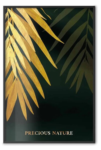 Poster: Natura esotica - piante tropicali su sfondo verde scuro