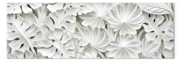 Quadro su tela Giardino di alabastro stretto - astrazione in fiori bianchi