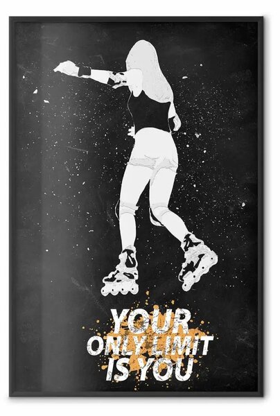Poster: Ragazza adolescente sui pattini a rotelle - slogan motivazionale