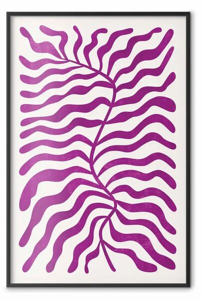 Poster: Astrazione geometrica - forme di piante di colore viola chiaro