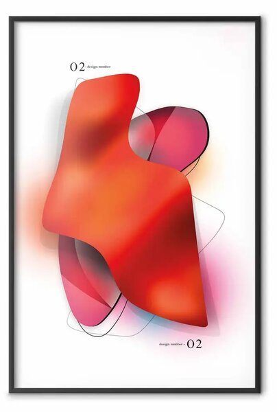 Poster: Astrazione al neon - forme nelle tonalità del rosso e del rosa acceso