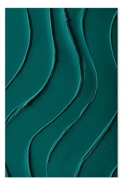 Quadro su tela Astrazione verde scuro - sfondo smeraldo con texture