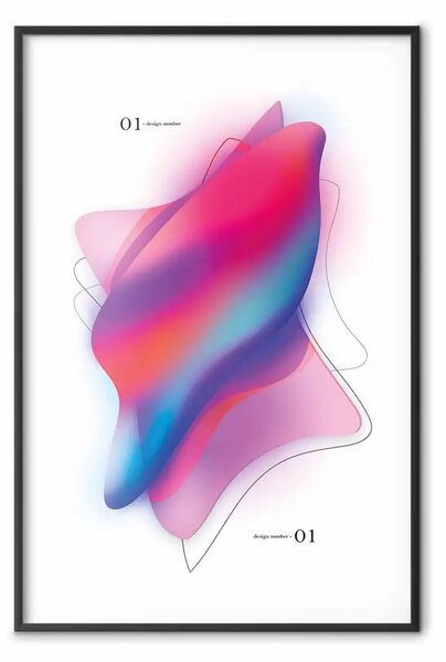 Poster: Astrazione - forme convesse irregolari nei toni del cobalto e del rosa