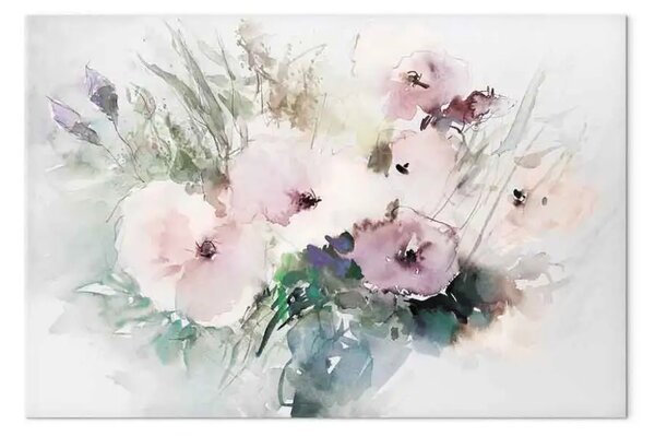 Quadro Bouquet di fiori - composizione floreale dipinta ad acquerello