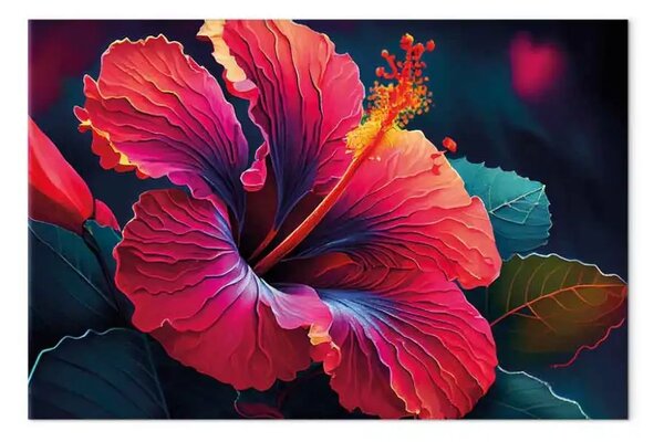 Quadro su tela Fiore esotico - motivo floreale colorato in primo piano