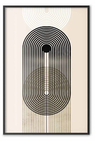 Poster: Astrazione - forme geometriche - nero, bianco e marrone