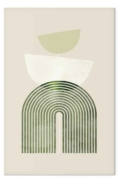 Quadro contemporaneo Astrazione - forme arrotondate in colori chiari su sfondo beige