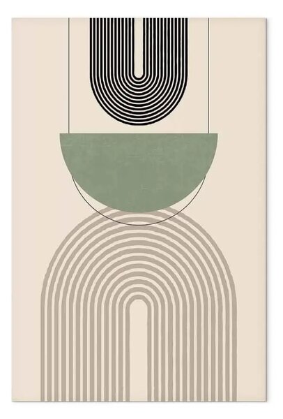 Quadro moderno Astrazione - forme geometriche - nero, verde e marrone