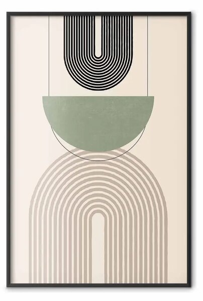 Poster: Astratto - forme geometriche - nero, marrone e verde
