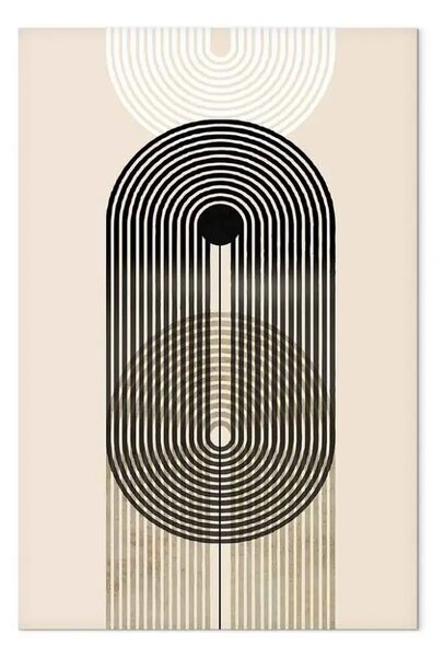 Quadro su tela Astrazione - forme geometriche - nero, marrone e bianco
