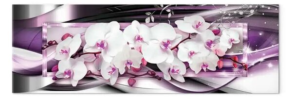Quadro contemporaneo Orchidee viola stretto