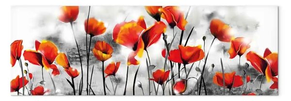 Quadro Impressione con papaveri stretto