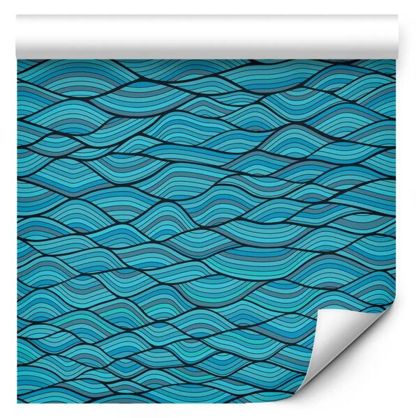 Tappezzerie Blu mare - onde infinite in numerose tonalità di blu