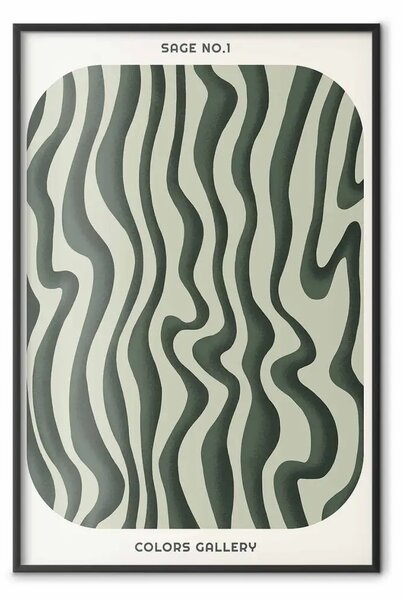 Poster: Forme ondulate - strisce irregolari di colore verde