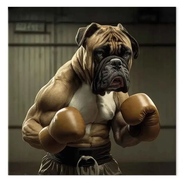 Quadro moderno AI cane boxer - forte sul ring, quadrato