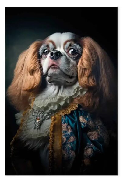 Quadro contemporaneo AI cane king charles spaniel - aristocratico, fiero, verticale