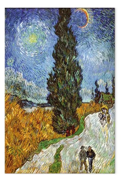 Quadro famoso Vincent van Gogh - Sentiero di notte in Provenza