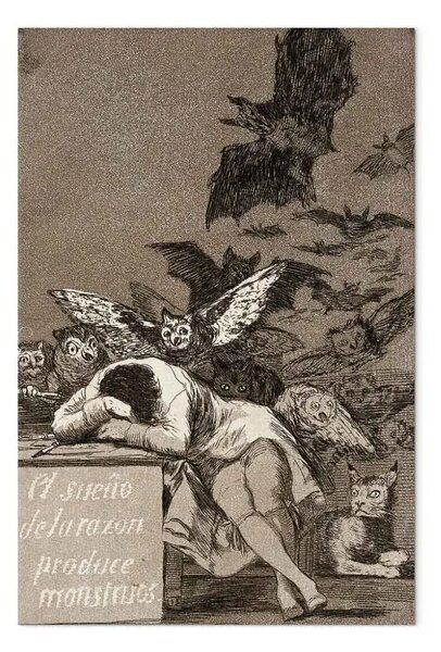 Quadro famoso Francisco Goya - The Sleep of Reason Produces Monsters