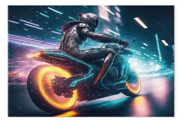Quadro Velocità della luce - motociclista notturno