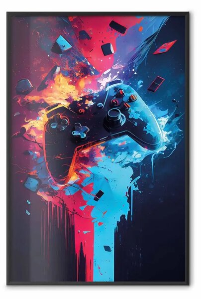 Poster: Colour pad - console esplosiva blu e rossa