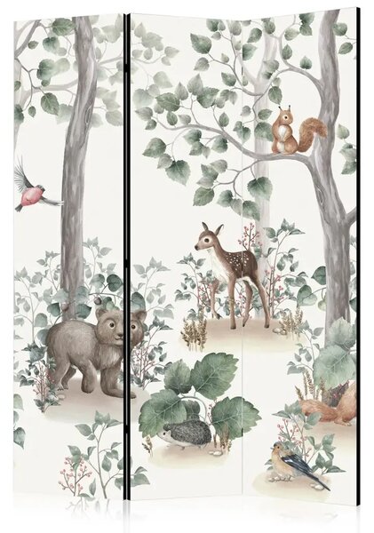 Paravento design Racconto della foresta - paesaggio ad acquerello per bambini