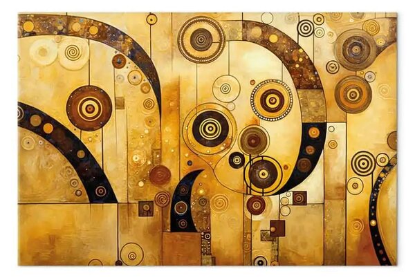 Quadro contemporaneo Alberi colorati - composizione geometrica generata dall'IA