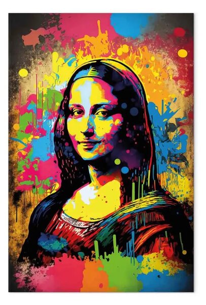 Quadro su tela Monna Lisa colorata - ritratto di donna ispirato all'opera di da Vinci