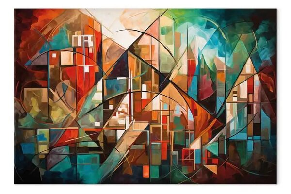Quadro su tela Paesaggio astratto - geometrico IA