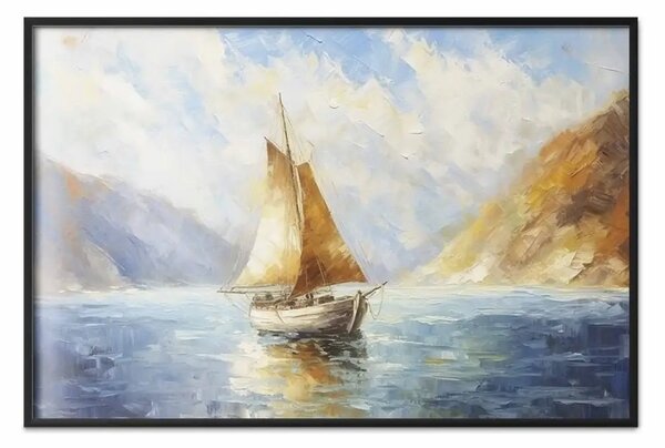 Poster: Viaggio in barca - paesaggio ispirato all'opera di Claude Monet