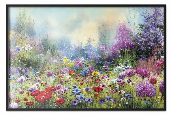Poster: Prato colorato - composizione in stile Monet generata dall'IA