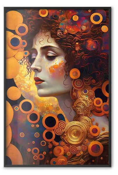 Poster: Donna introversa - ritratto ispirato all'opera di Gustav Klimt
