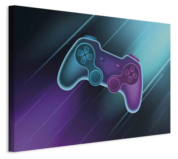 Console pad - gadget da giocatore in colori neon su sfondo scuro