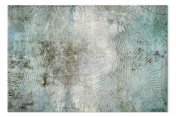 Quadro Sfondo cemento - foglie lineare