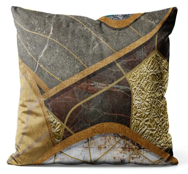 Cuscino in velluto Texture marrone - composizione astratta con texture multiple