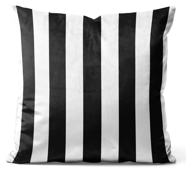 Cuscino in velluto Zebra a strisce - composizione minimalista in bianco e nero