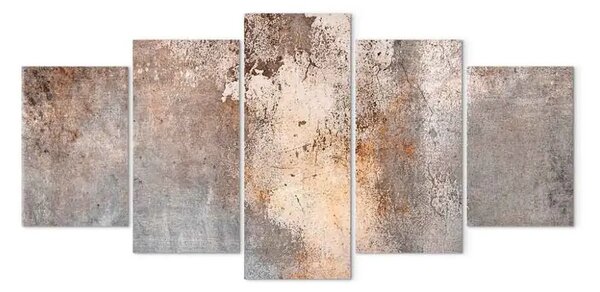 Quadro contemporaneo Ruggine sfregata - strutture astratte in colori seppia e grigio
