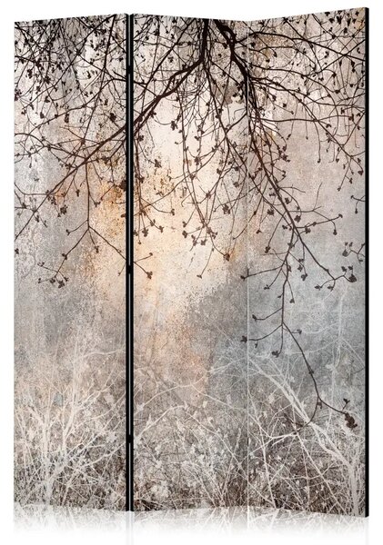 Paravento design Albero decorativo - rami delicati con fiori nei colori del mattino
