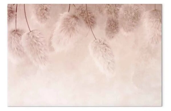 Quadro moderno Rosa boho - composizione pastello con piante morbide