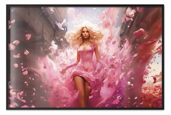 Poster: Un'esplosione di rosa - Barbie che cammina per la città