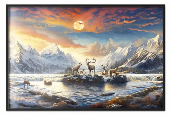 Poster: La taiga orientale - paesaggio invernale della natura selvaggia