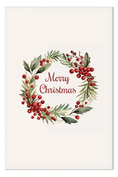 Quadro su tela Ghirlanda Natale - citazione inglese
