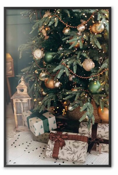 Poster: Tempo di Natale - regali disposti sotto un albero di Natale