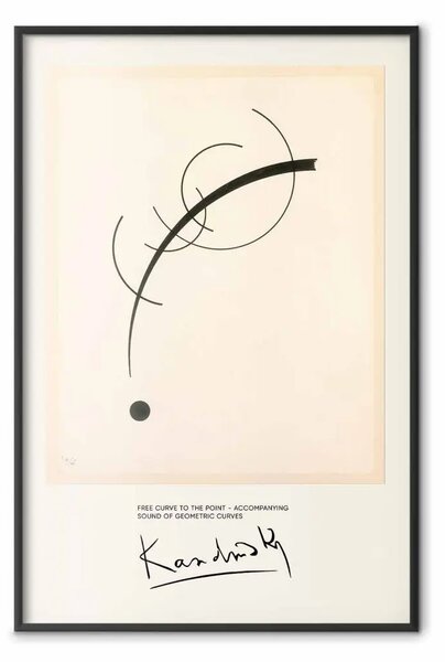 Poster: Curva libera - linea e punto su un piano secondo Kandinsky