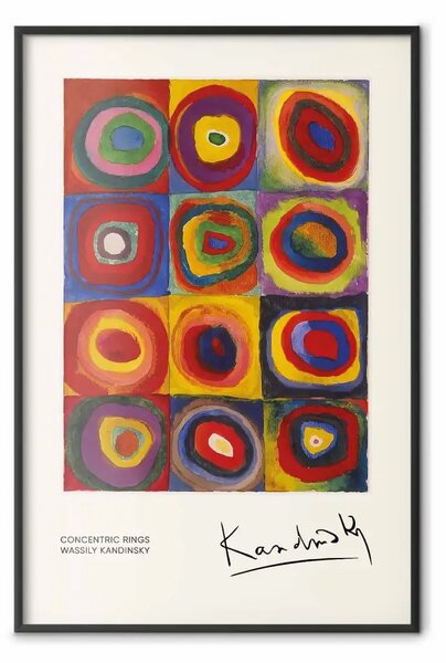 Poster: Uno studio sul colore - Composizione a cerchi concentrici di Kandinsky