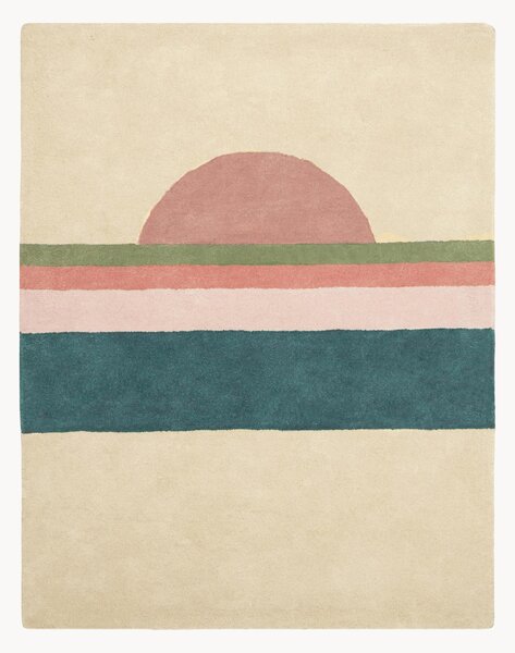 Tappeto per bambini fatto a mano Sunset Pink Green