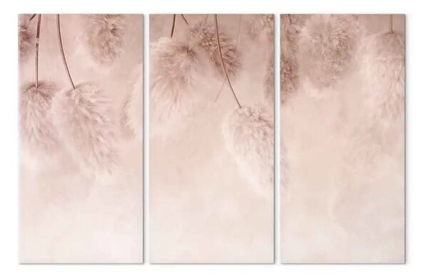 Quadro moderno Pastello boho - composizione con piante rosa fluo