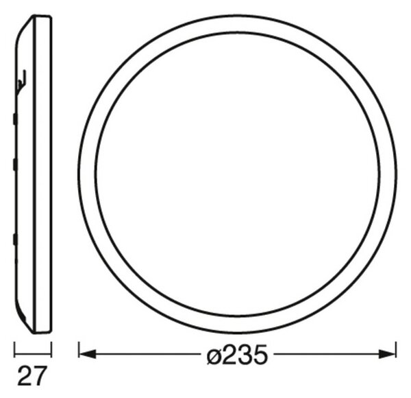 OSRAM Plafoniera a LED ORBIS ULTRA SLIM, dimmerabile, Nero, Soggiorno / Sala da pranzo, Plastica, Moderno, Plafoniera LED