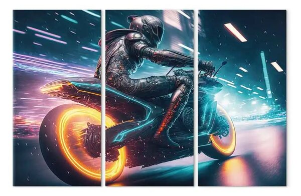 Quadro contemporaneo Cavalcata serale - moto oscurità