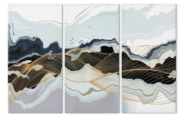 Quadro su tela Astrazione grigia - onde colore